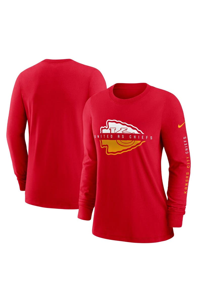 Nike Women's Nike Red Kansas City Chiefs Prime Split Long Sleeve T-Shirt, Main, color,