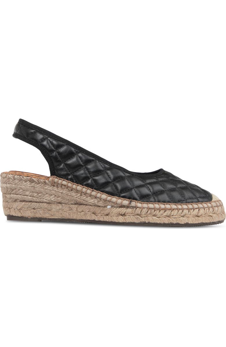 patricia green Valencia Slingback Wedge Espadrille, Alternate, color, Black Quilted Leather