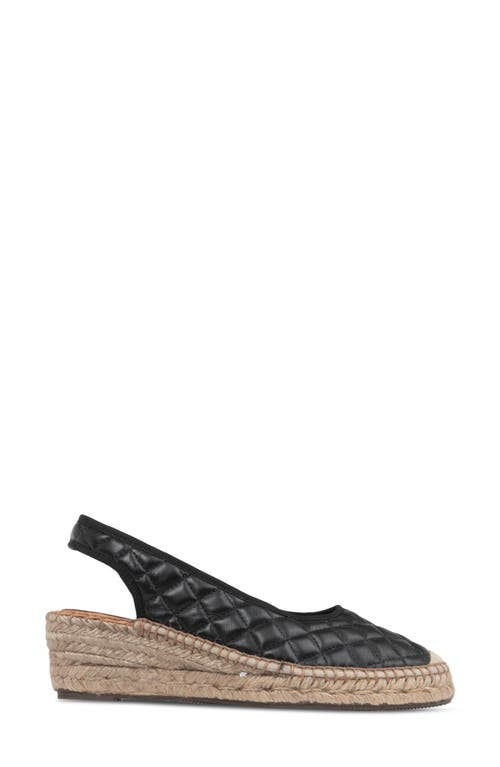 Patricia Green Valencia Slingback Wedge Espadrille In Black Quilted Leather