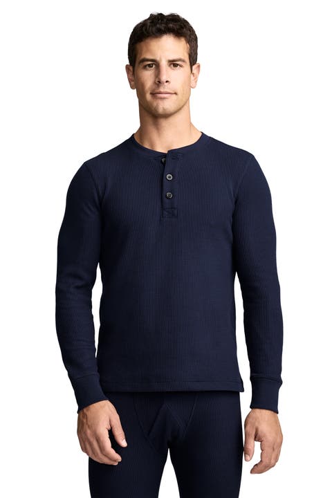 Men's Tall Man Long Sleeve Waffle Henley