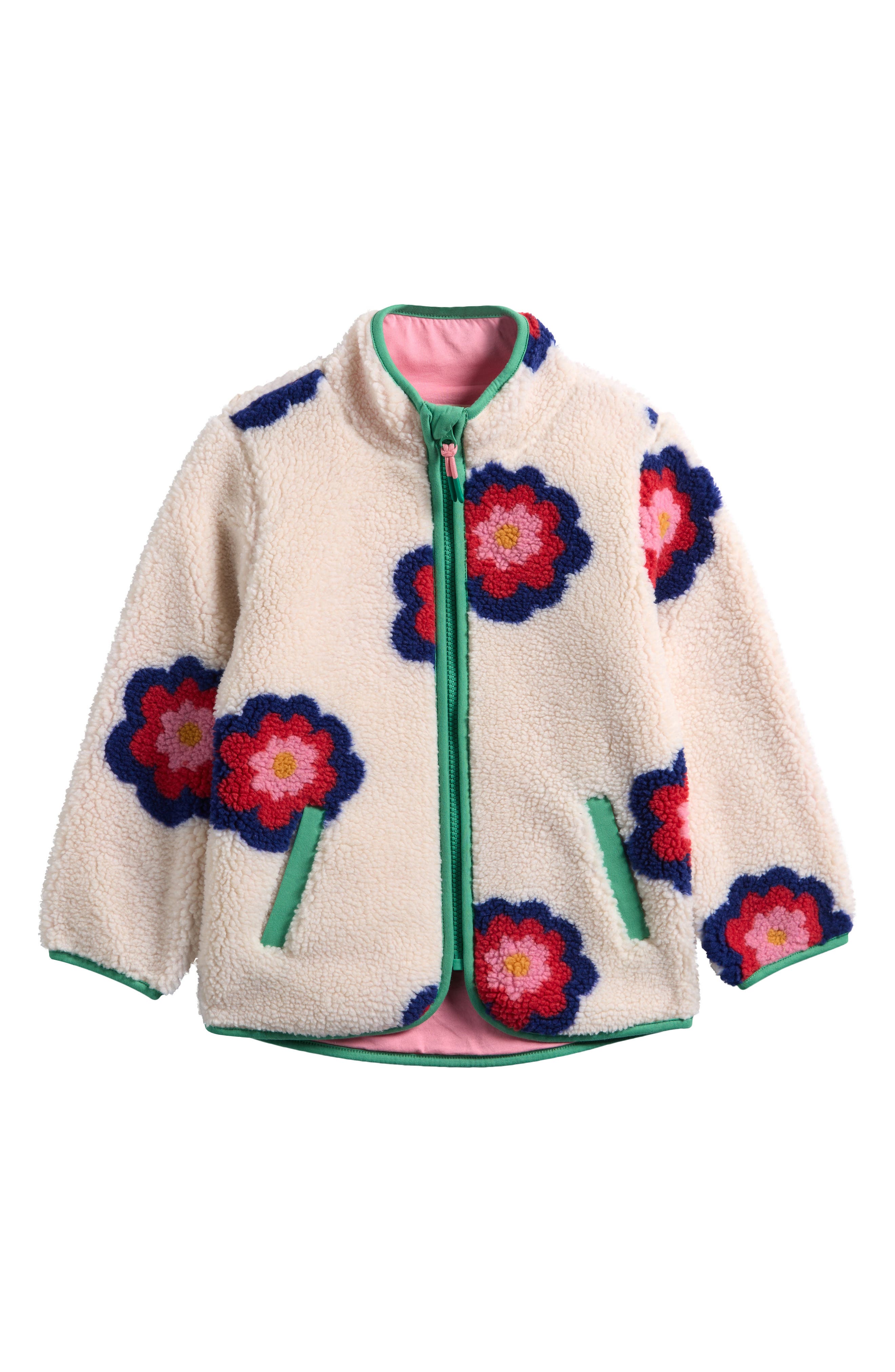 Mini Boden Kids' Eden Floral Fleece Jacket (Women) | Nordstrom