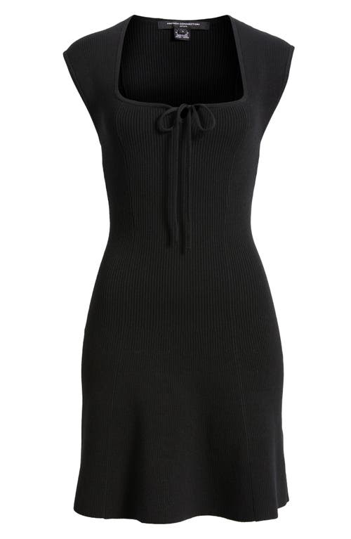 French Connection Cosysoft Flared Minidress In 01-black