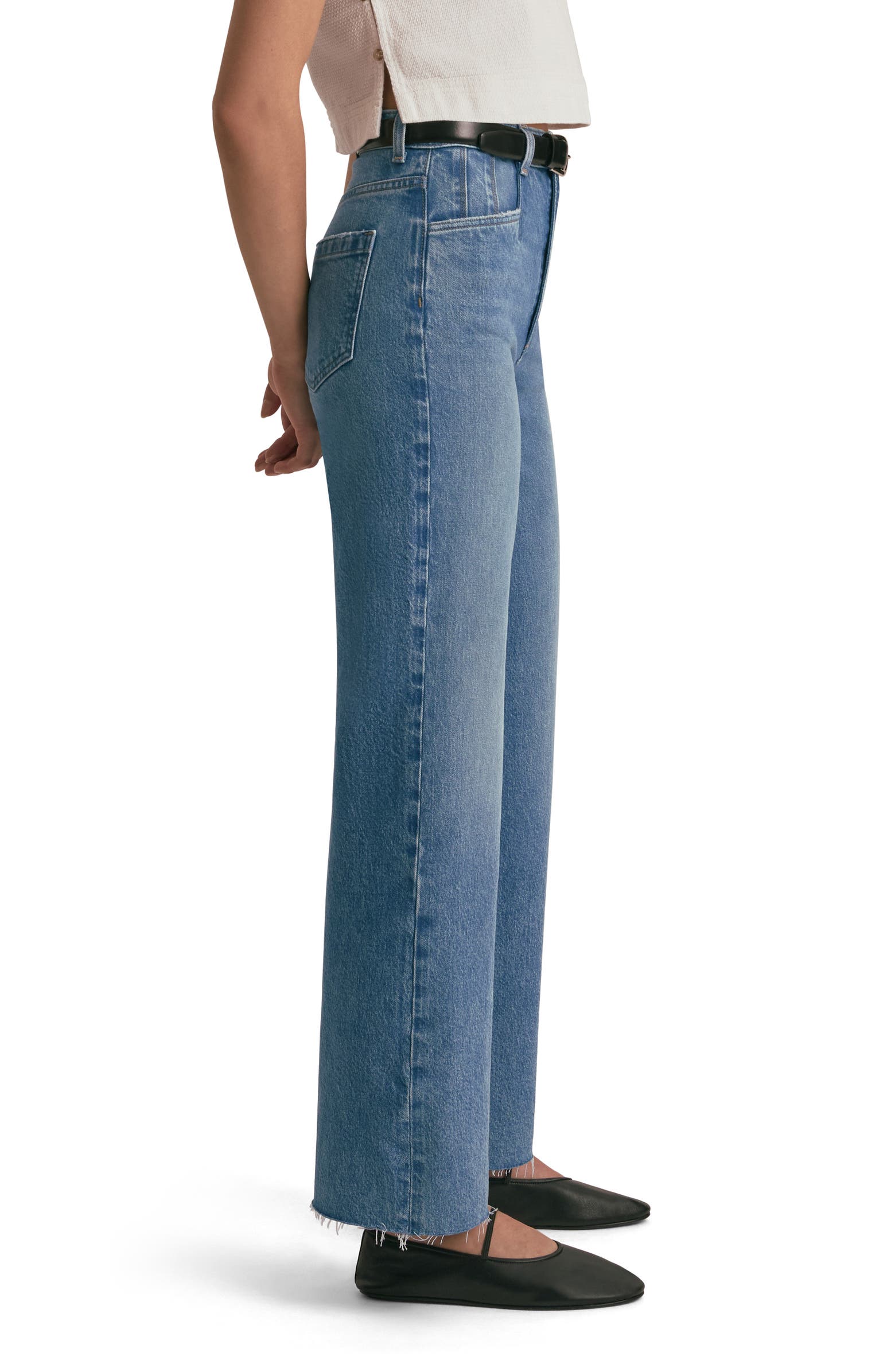 Favorite Daughter The Jordie Raw Hem Super High Waist Wide Leg Jeans ...