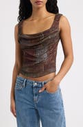 BDG Urban Outfitters Joan Checkered Cowl Neck Corset Tank