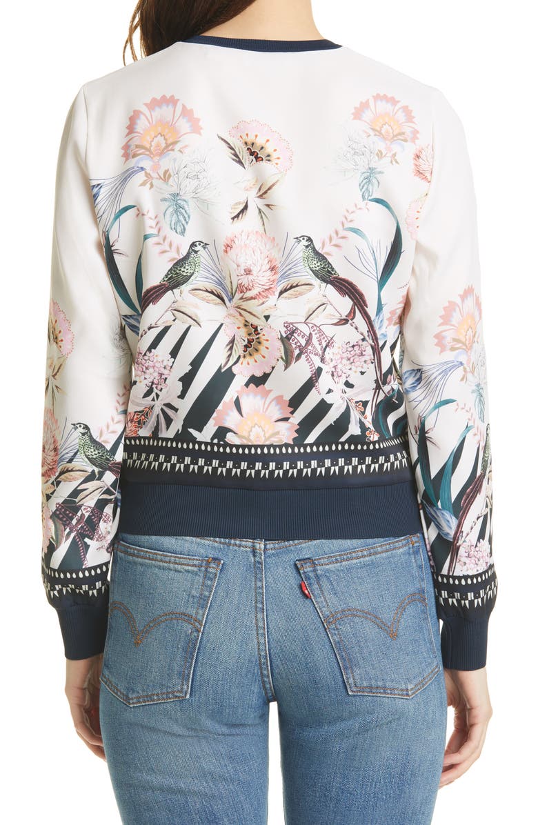 Ted Baker London Miyyaa Decadence Print Cardigan, Alternate, color,