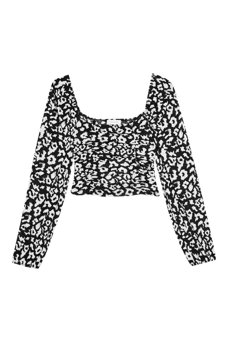 Animal Print Crop Top, Alternate, color, BLACK MULTI