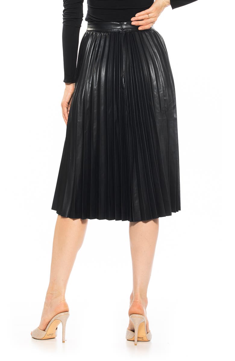 Alexia Admor Luca High Waist Pleated Faux Leather Skirt, Alternate, color,