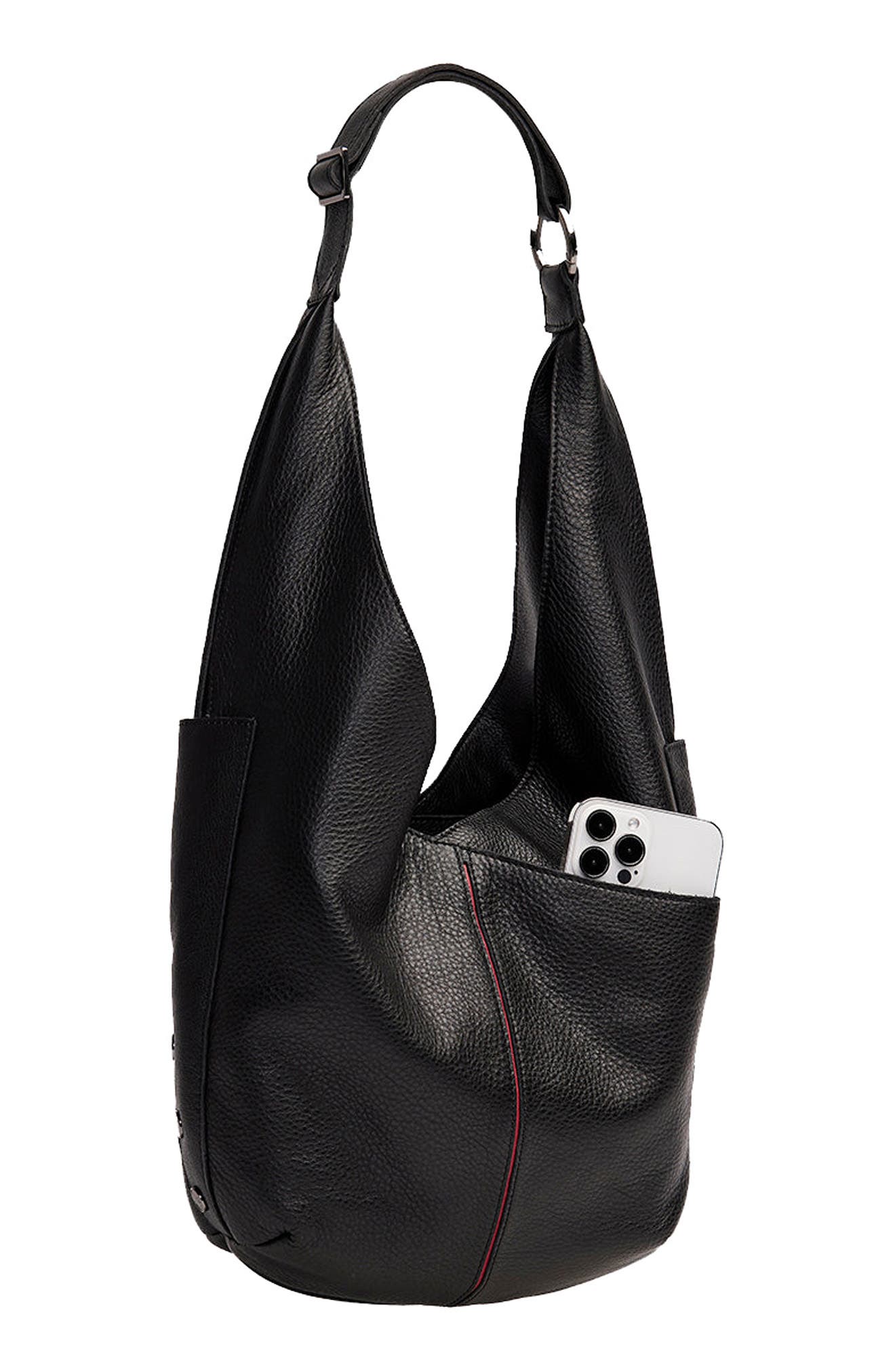 HAMMITT Tom Zip Hobo Bag, Alternate, color, Black/ Gunmetal