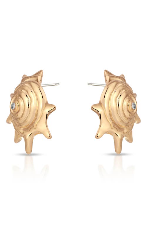 Ettika Sorrento Shell Statement Earrings In Gold