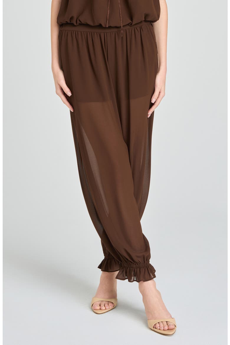 Jasmine Semisheer Balloon Pants, Main, color, CHOCOLATE