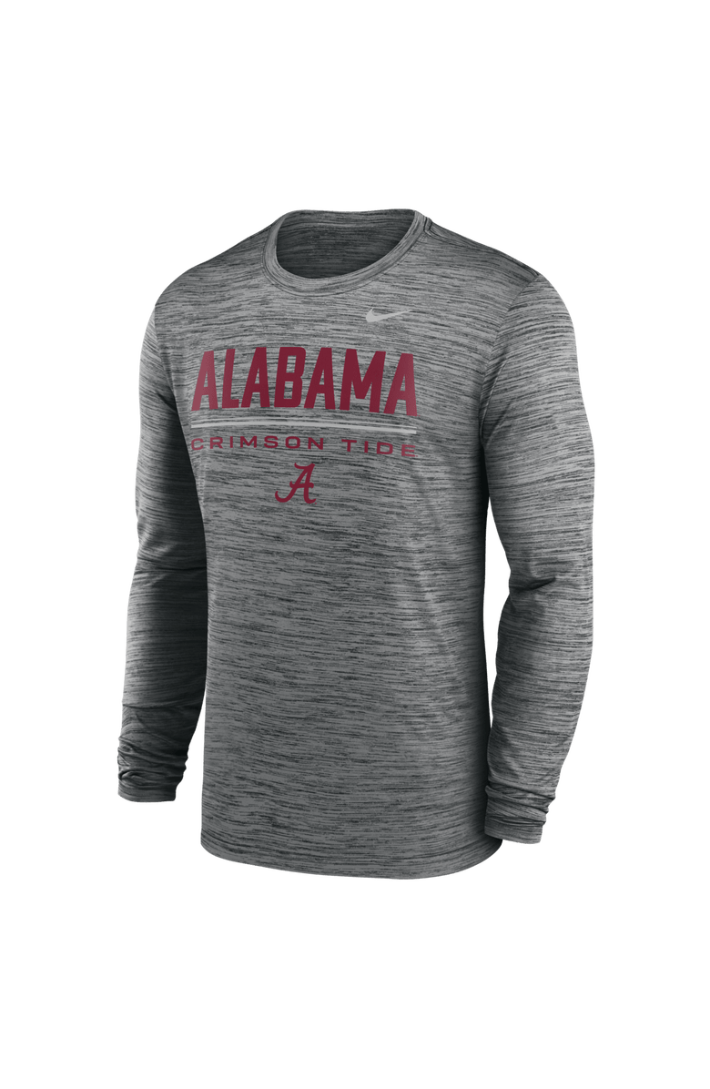 Nike Men's Nike Anthracite Alabama Crimson Tide Sideline Velocity Dri-FIT Long Sleeve T-Shirt, Alternate, color, Anthracite