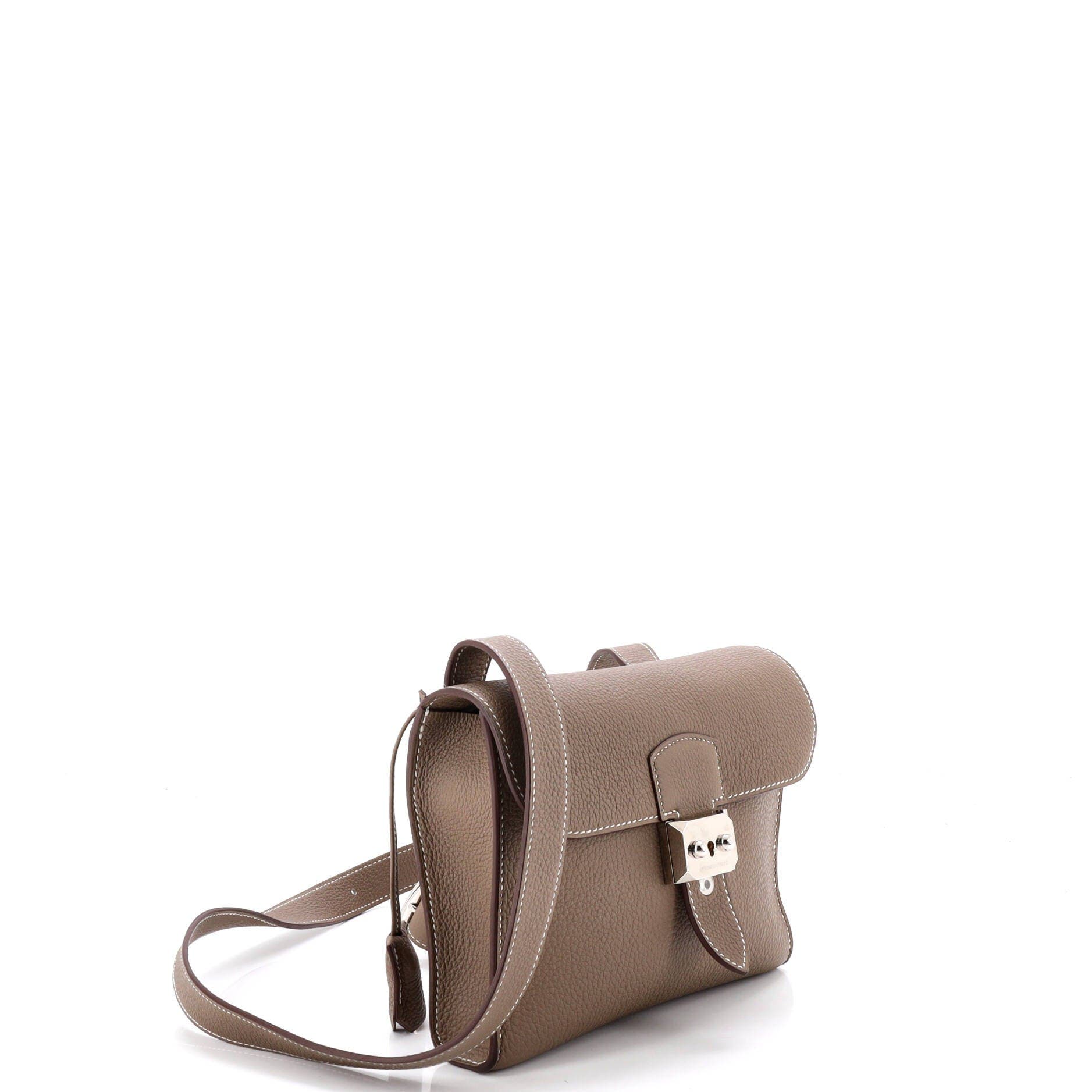 Pre-Owned Hermes Sac a Depeches Messenger Bag Togo 21, Alternate, color, Etoupe
