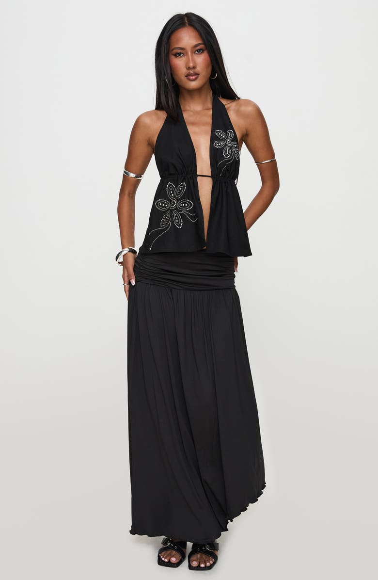 Princess Polly Gezabele Asymmetric Maxi Skirt, Alternate, color,