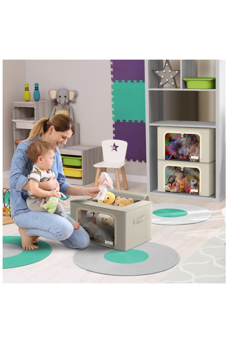 3-Pack Foldable Storage Boxes, Alternate, color, BEIGE