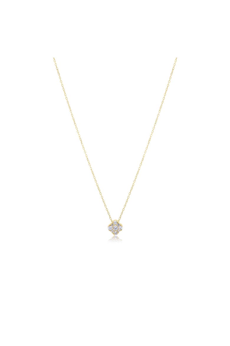 Clover Diamond Cluster Necklace, Main, color, Yellow Gold