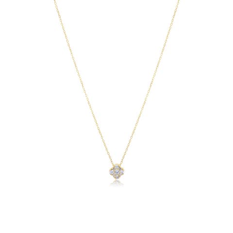 Clover Diamond Cluster Necklace