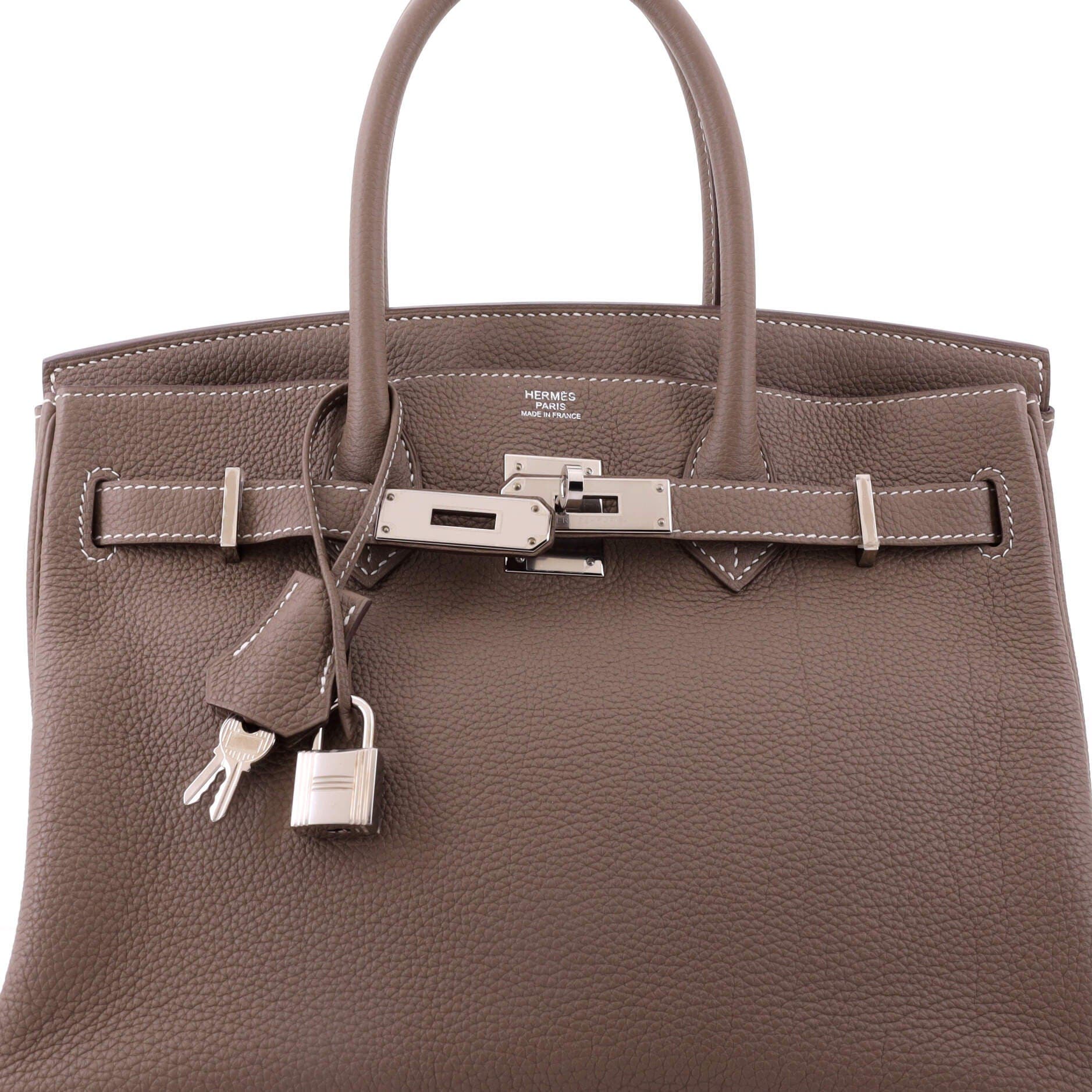 Pre-Owned Hermes Birkin Handbag Grey Togo with Palladium Hardware 30, Alternate, color, Etoupe