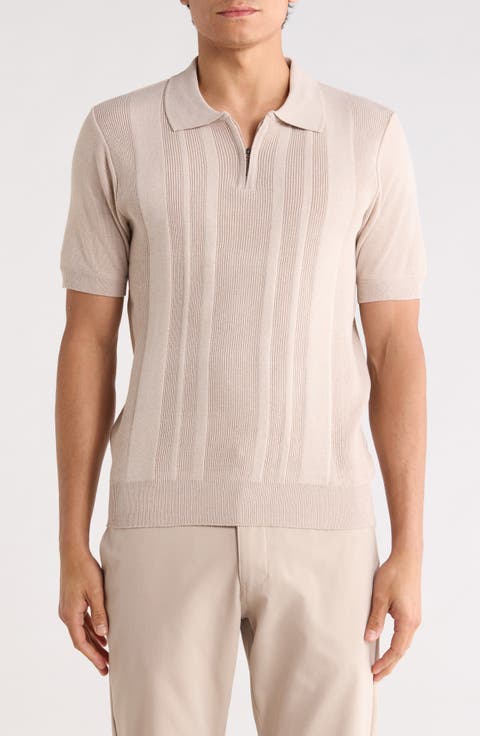 Half Zip Knit Polo Sweater