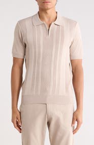 TOM BAINE Half Zip Knit Polo Sweater