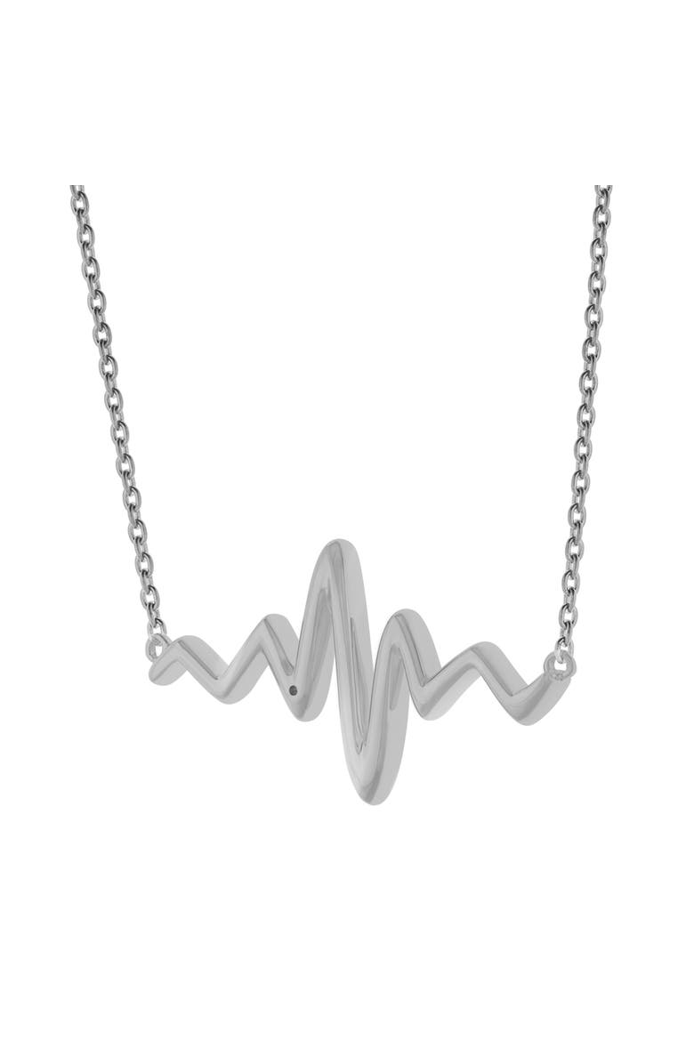 LuvMyJewelry Heartbeat Spark 0.01 Ct Diamond Necklace in 925 Sterling Silver, Alternate, color, Sterling Silver