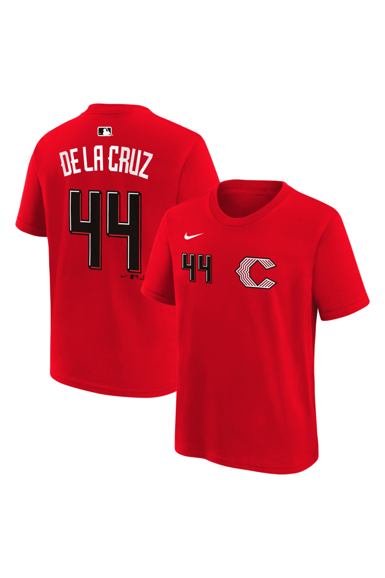 Youth Nike Elly De La Cruz Red Cincinnati Reds 2026 City Connect Name & Number T-Shirt, Main, color, Red