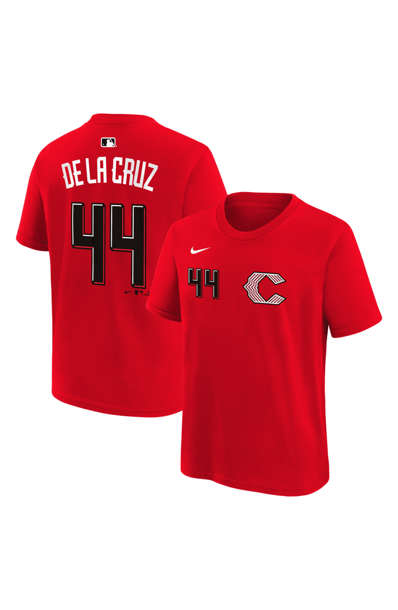 Nike Youth Nike Elly De La Cruz Red Cincinnati Reds 2026 City Connect Name & Number T-Shirt, Main, color, Red