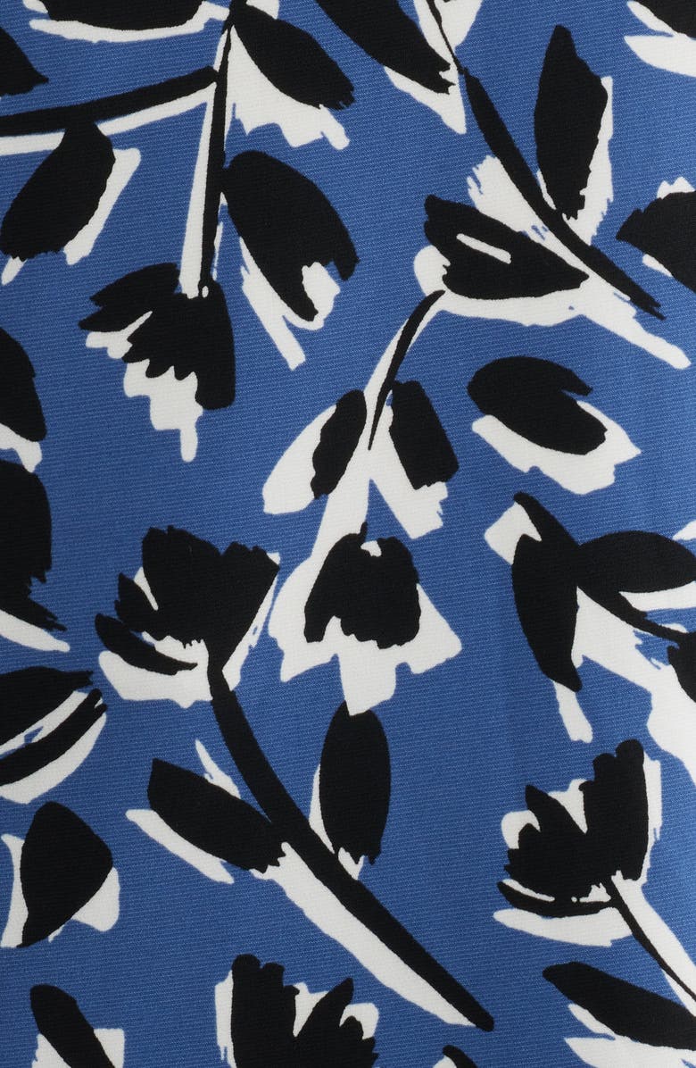 AK ANNE KLEIN Floral Short Sleeve Top, Alternate, color, Blue Jay Multi