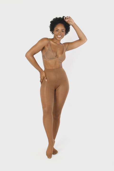 JetSet 40 Denier Sheer Compression Tights Nude Skin Tone and Black Shades