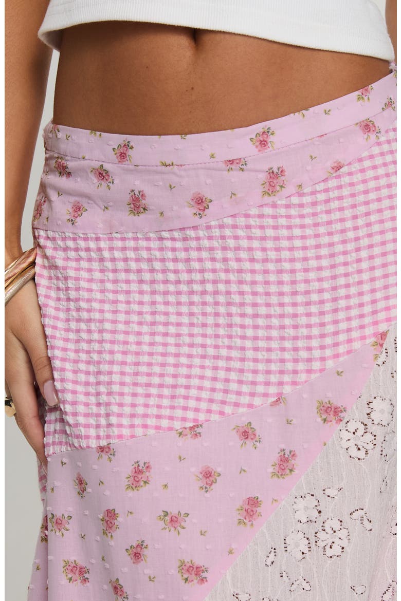 Rennar Mixed Print Asymmetric Skirt, Alternate, color, PINK MULTI