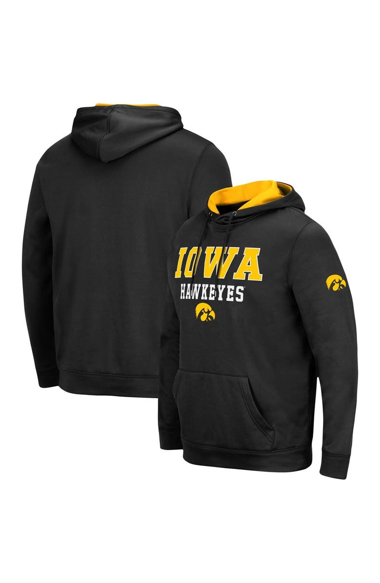 COLOSSEUM Men's Colosseum Black Iowa Hawkeyes Sunrise Pullover Hoodie, Main, color,