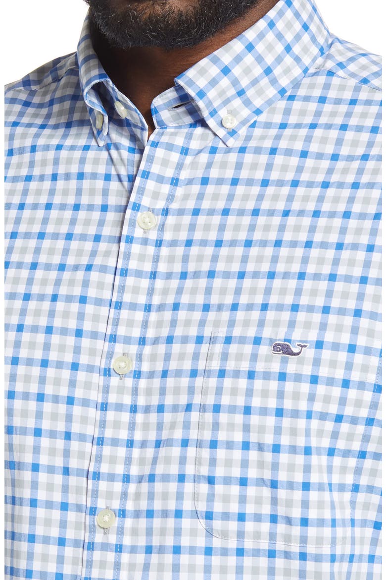 Grouper Classic Fit Plaid Button-Down Performance Shirt, Alternate, color, BARRACUDA