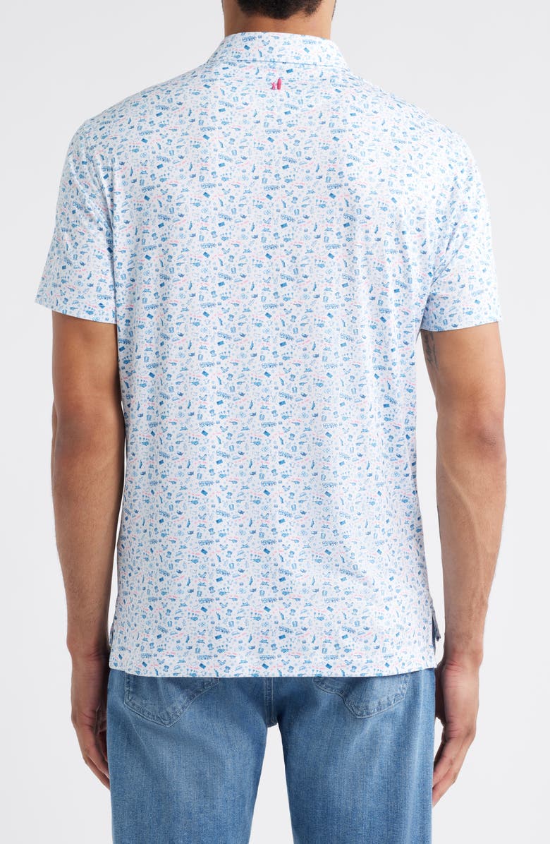 johnnie-O Jo Merica Icon Print Featherweight Performance Polo, Alternate, color, Barracuda