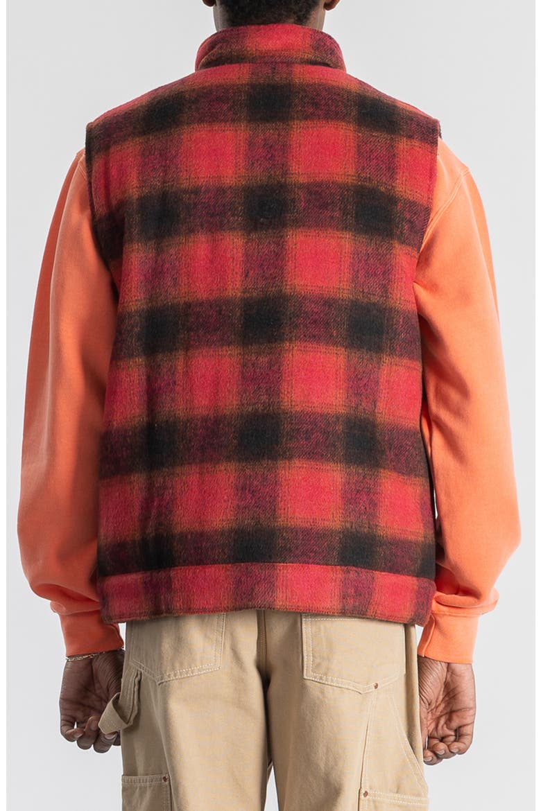 Plaid Cotton Flannel Vest, Alternate, color, RED