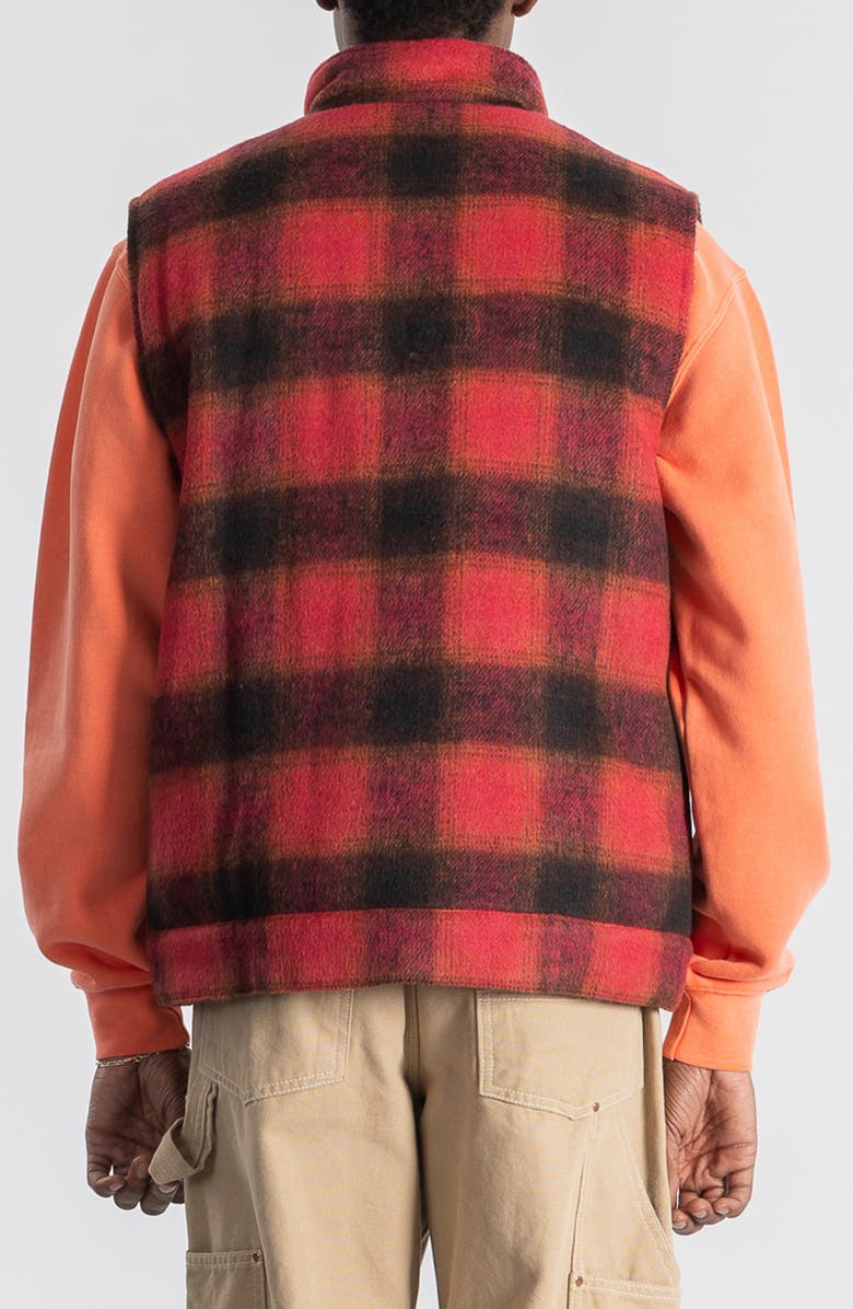 STAN RAY Plaid Cotton Flannel Vest, Alternate, color, Red