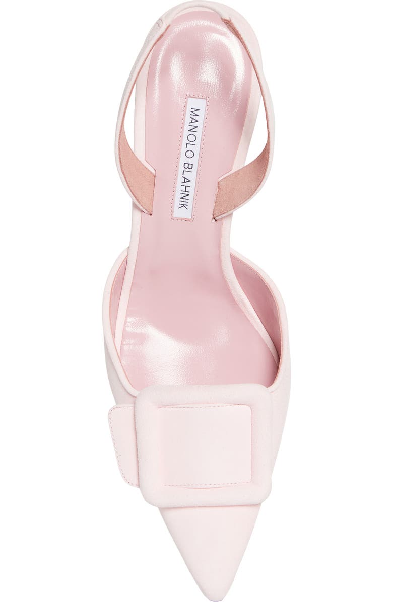 Manolo Blahnik Maysli Buckle Slingback Pump, Alternate, color, Light Pink