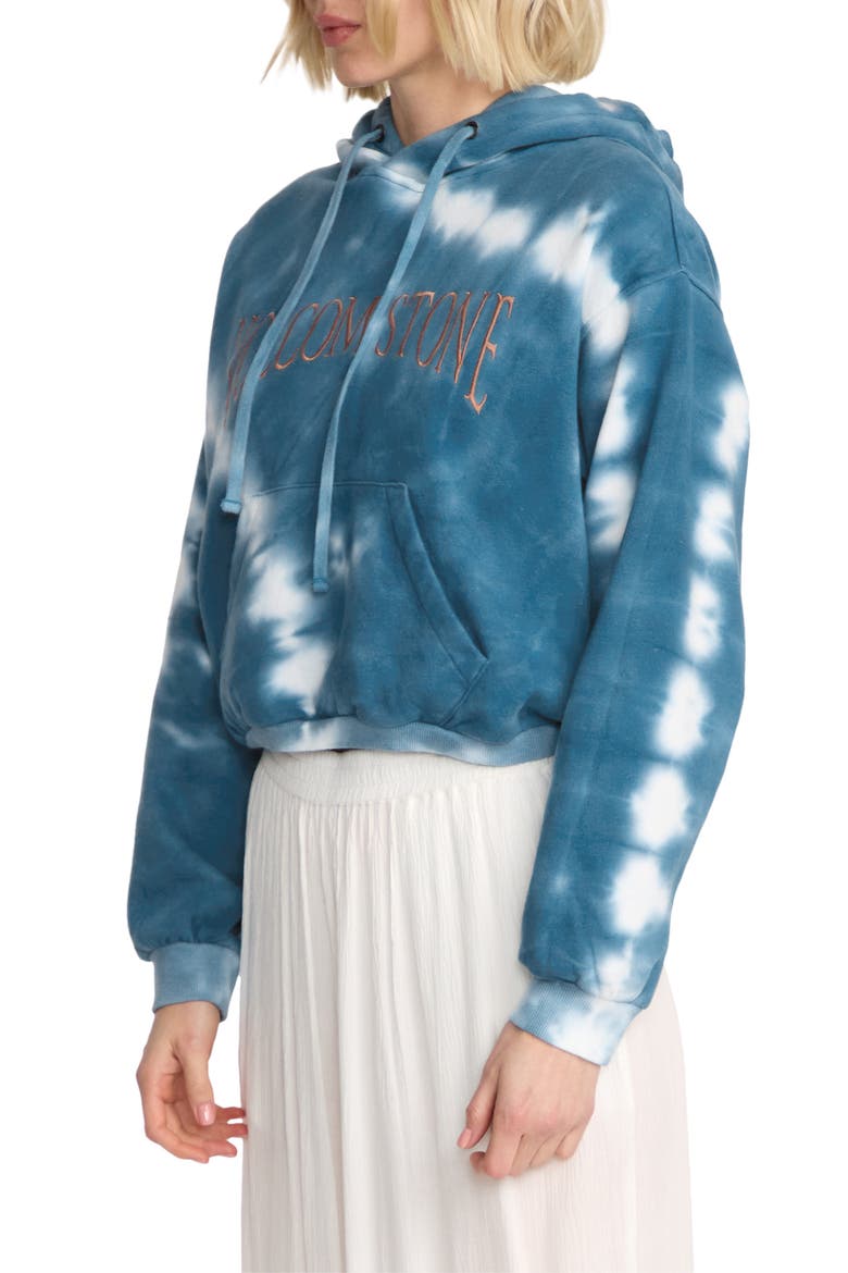 Tie Dye Embroidered Hoodie, Alternate, color, BLUE MULTI