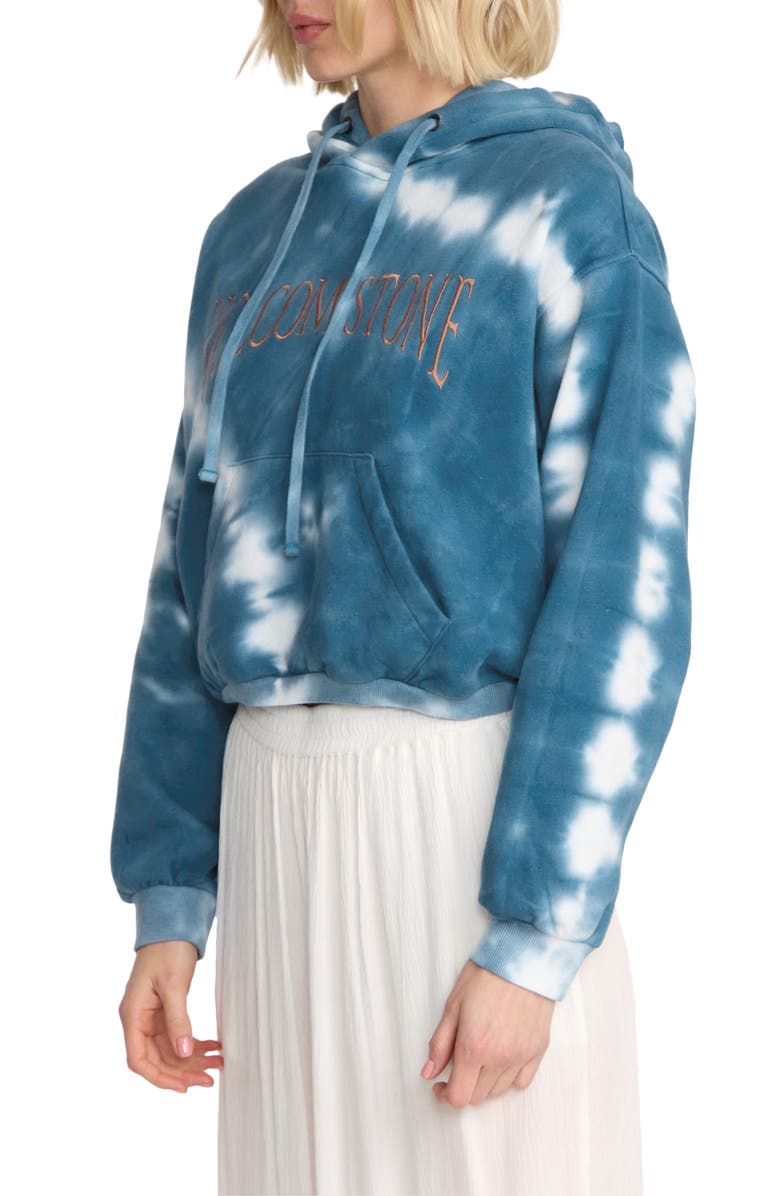 Volcom Tie Dye Embroidered Hoodie, Alternate, color, Blue Multi