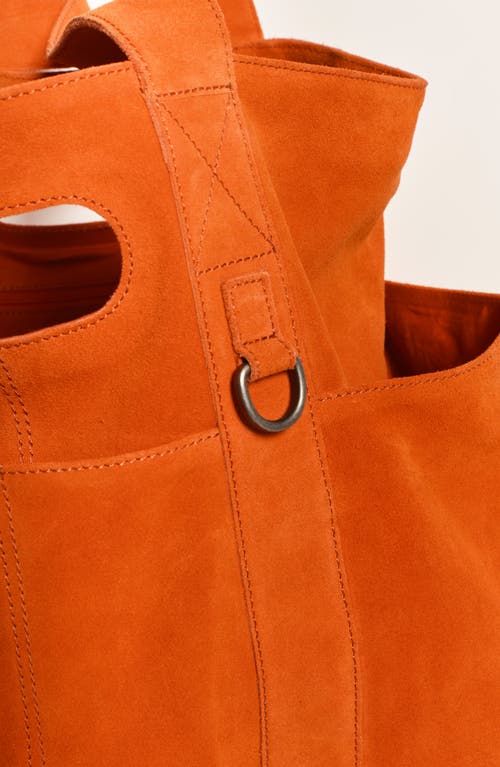 Free People Caravan Suede Tote In Red Orange