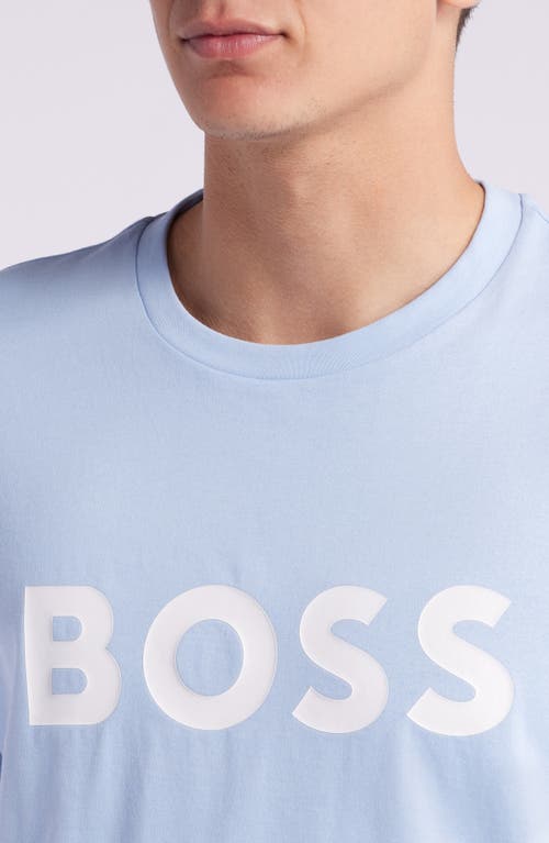Hugo Boss Boss Tiburt Logo Graphic T-shirt In Light Blue