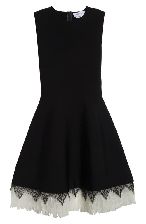 Alexander Mcqueen Black Viscose Mix Dresses In Black/ivory