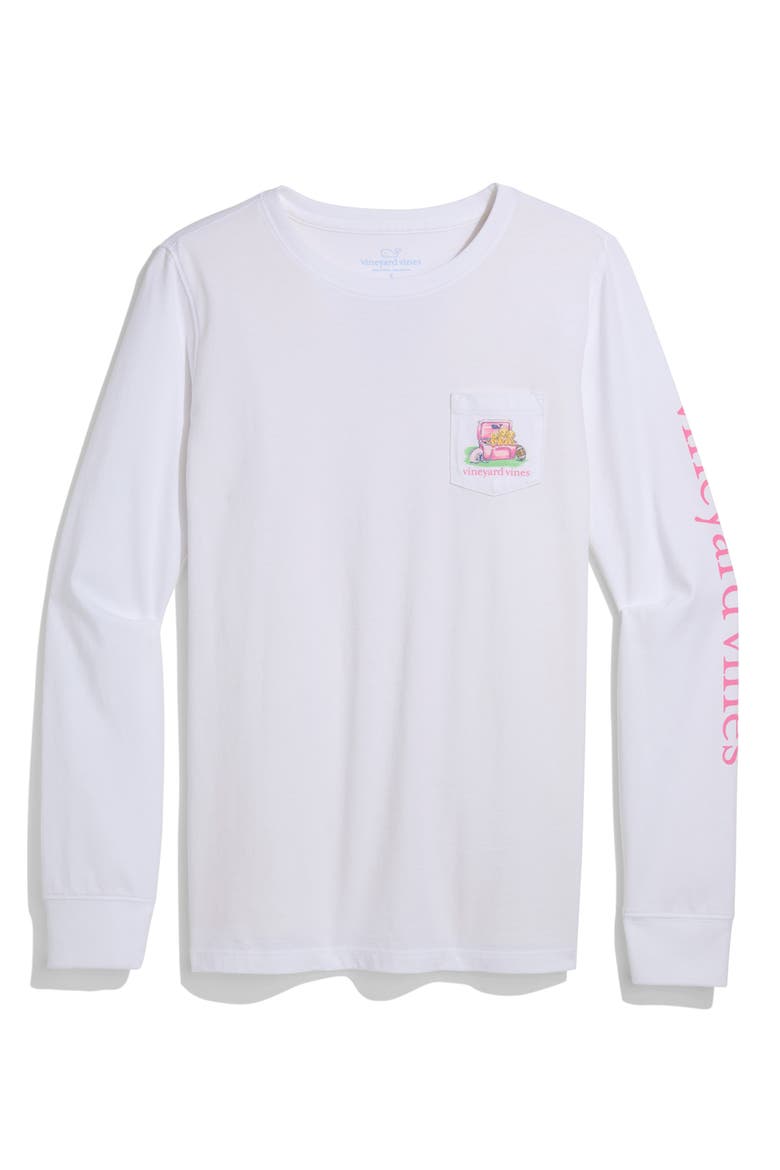 Long Sleeve Pocket Graphic Tee, Main, color, WHITE CAP