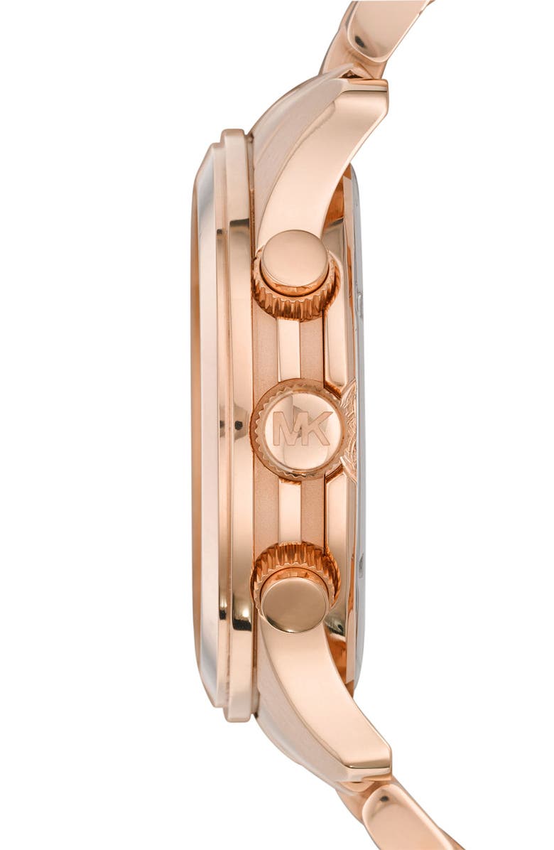 Michael Kors 'Large Runway' Rose Gold Plated Watch, 45mm, Alternate, color,