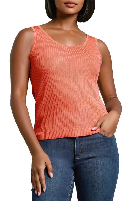 Shop Jones New York Sutton Rib Sweater Tank In Coral Sun