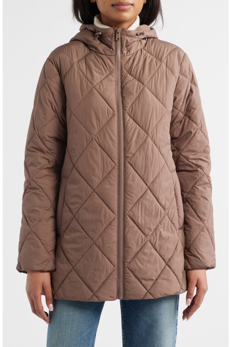 Quilted Packable Puffer Jacket, Main, color, PINE BARK