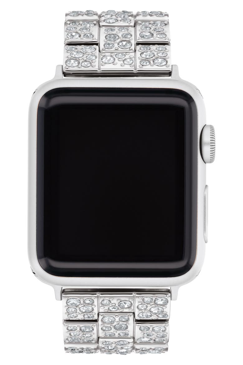 Pavé Apple Watch® Watchband, Alternate, color, SILVER
