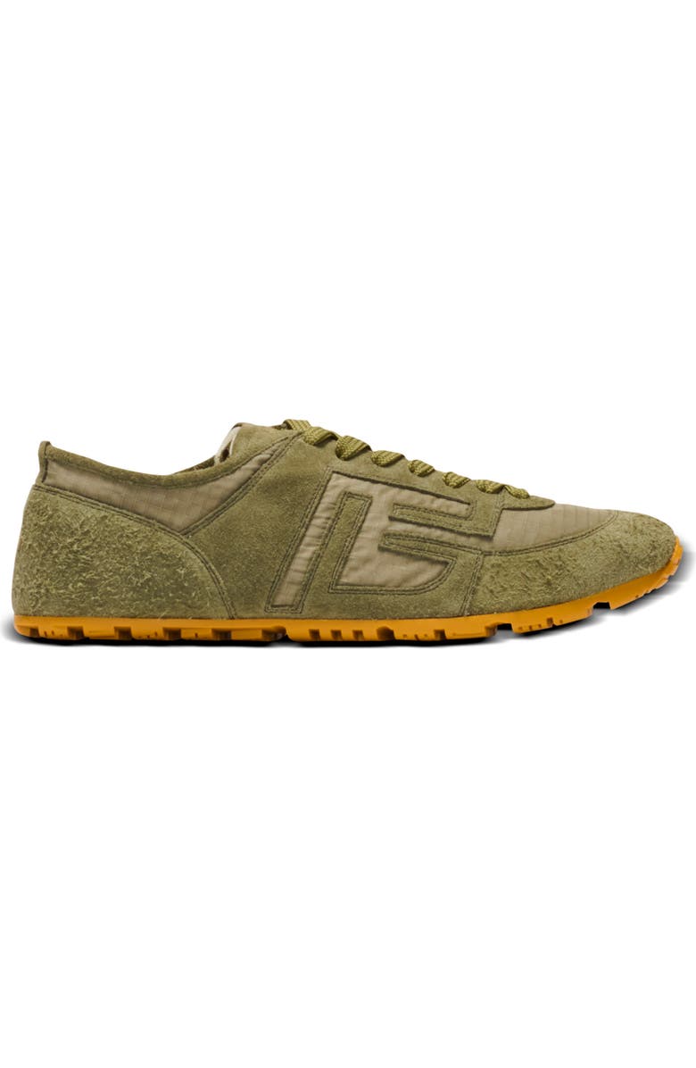Balmain Racer 45 trainers in suede and ripstop nylon, Alternate, color, Khaki