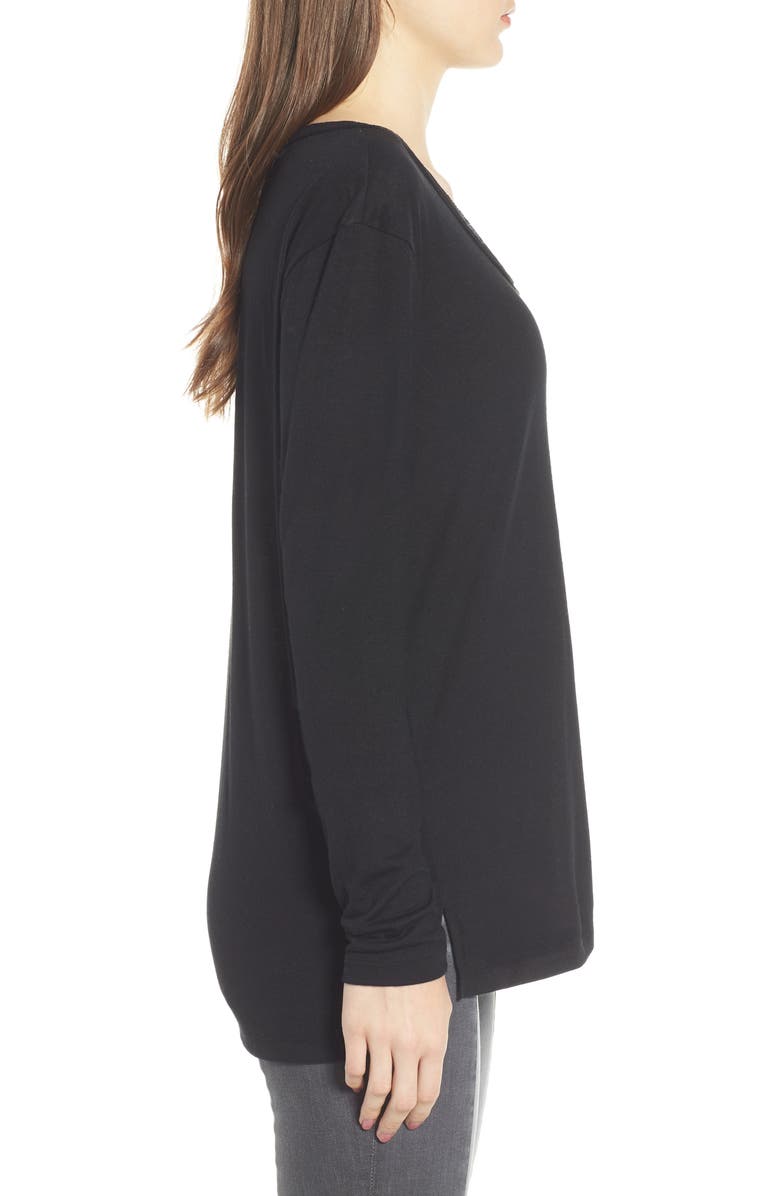 BP. Raw Edge Scoop Neck Tee, Alternate, color,