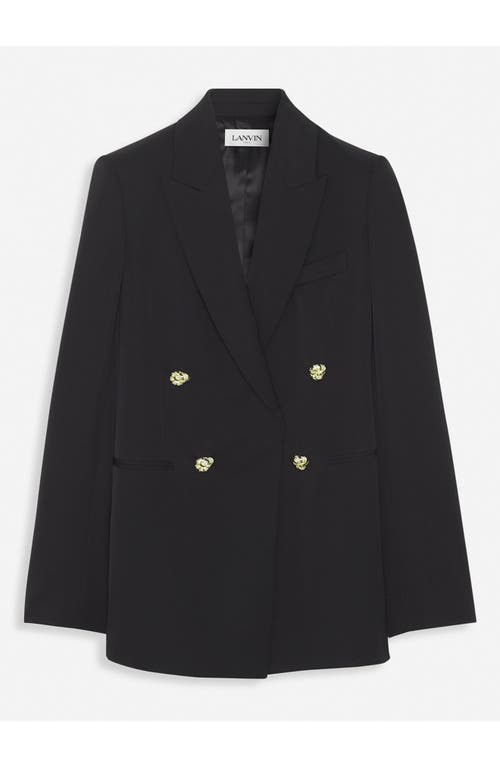 Lanvin Jewel-buttons Open-front Blazer In Black