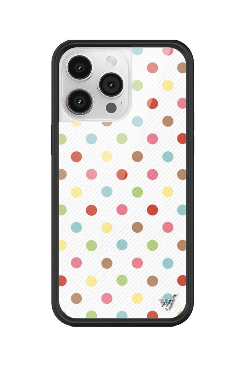 Confetti Polka Dots iPhone Case, Alternate, color, White