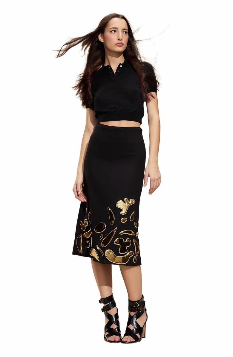 Cynthia Rowley Calypso Midi Skirt, Main, color, Black